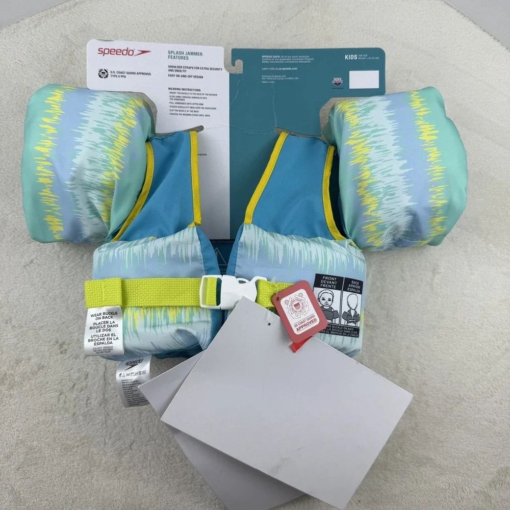 Speedo Splash Jammer Blue/Yellow Shark: Polyethylene Life Vest, Child 33-55‎ lbs